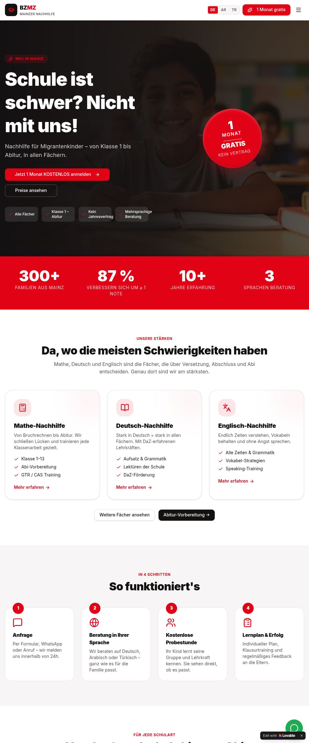 Webdesign-Referenz – BZMZ - Bildungszentrum Mainz , Corporate Webseite