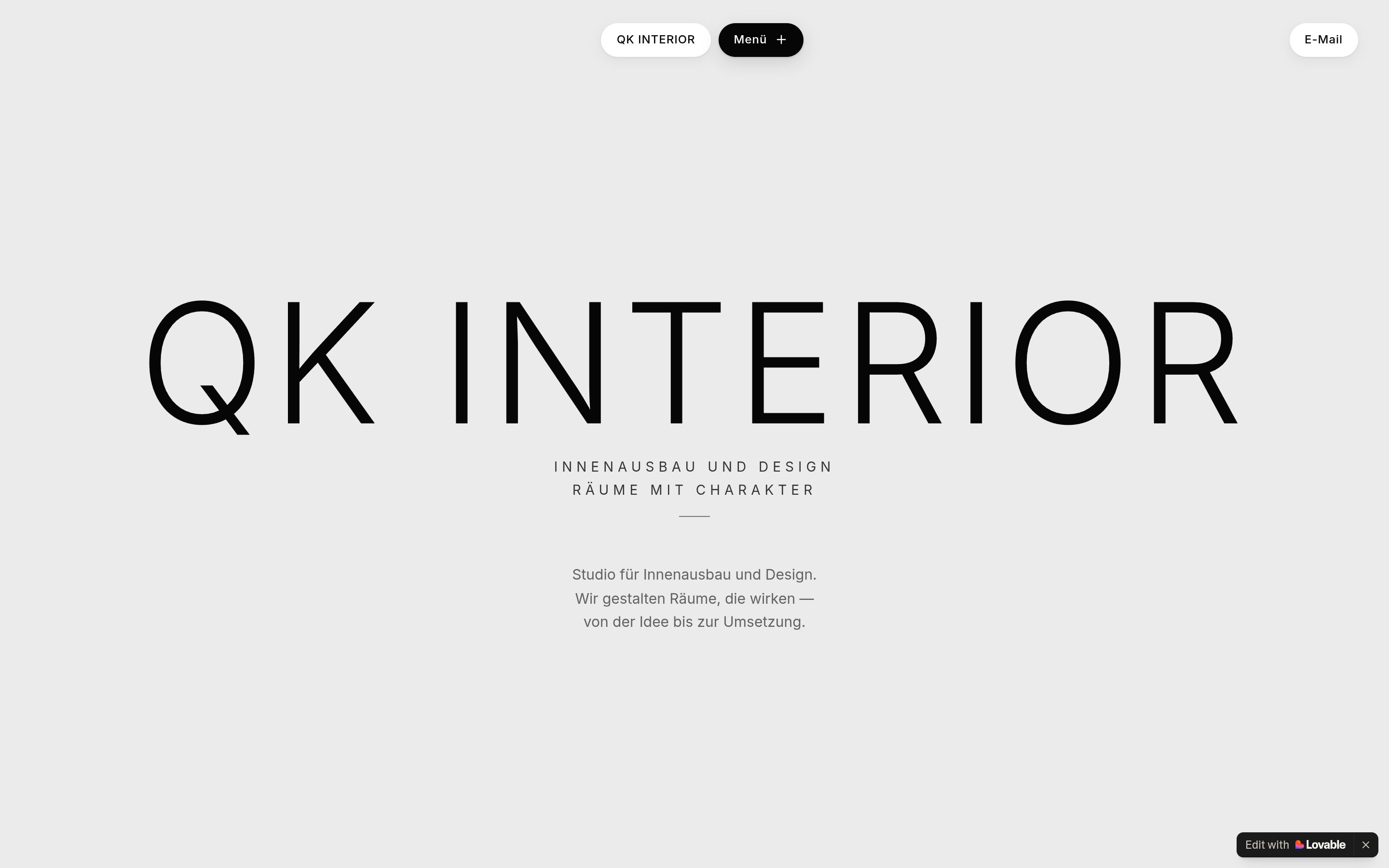 Webdesign-Referenz – QK Interior , Landingpage