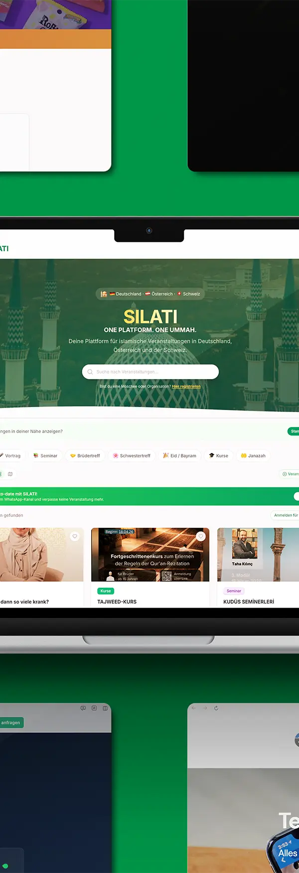 Silati - Netzwerk Event Plattform – Online Plattform | Webdesign Referenz