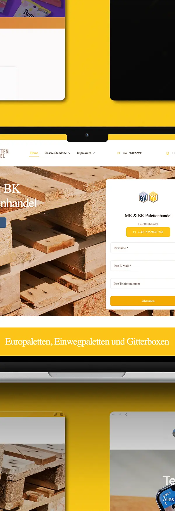 Mühlheim Kärlicher Palettenhandel – LandingPage | Webdesign Referenz